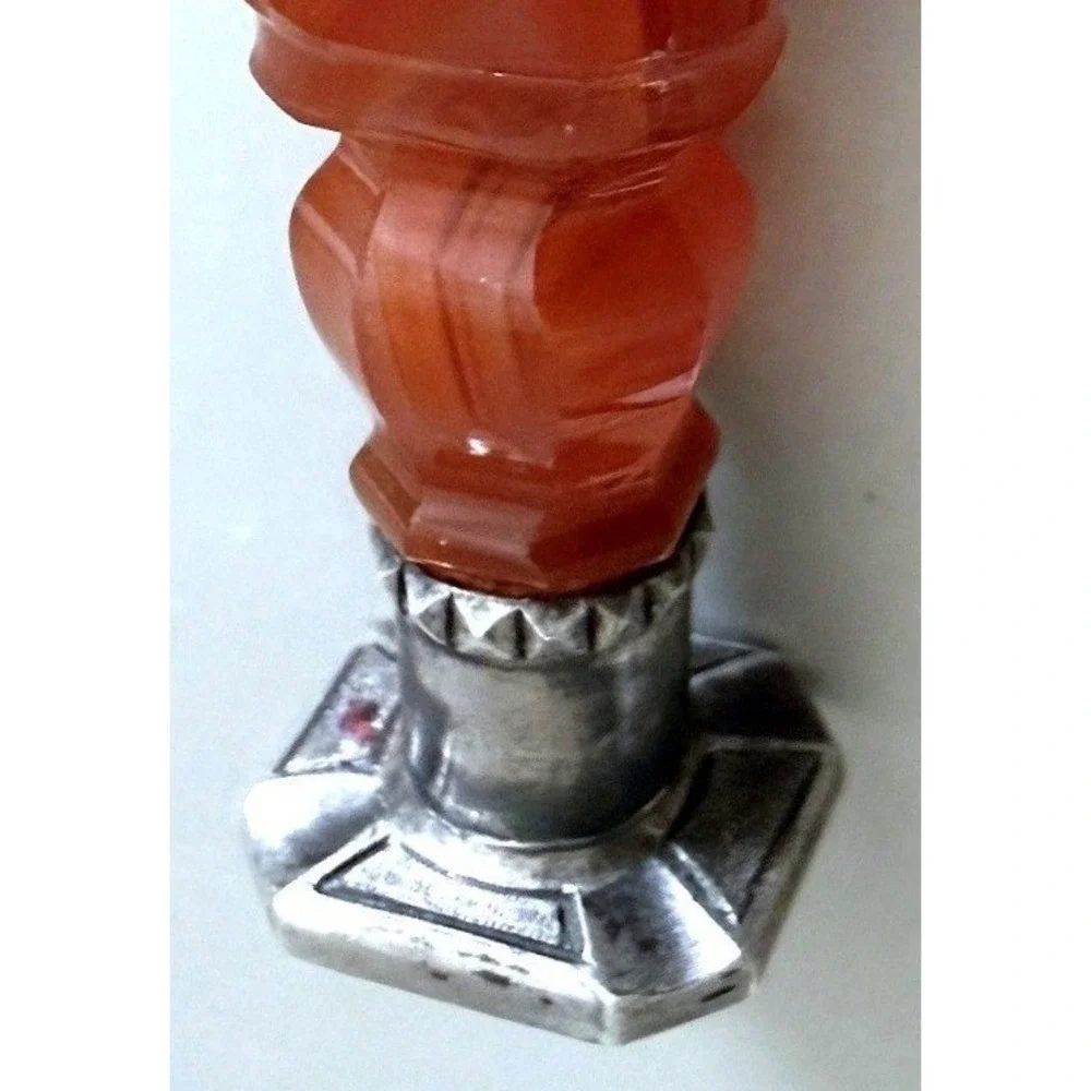 Antique Victorian 1890's Banded Agate Carnelian Stamp Silver 2.5